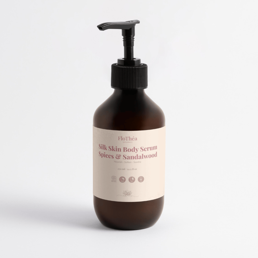 FloThéa Silk Skin Body Serum – Hydrating Sandalwood Body Oil for Sensitive Skin